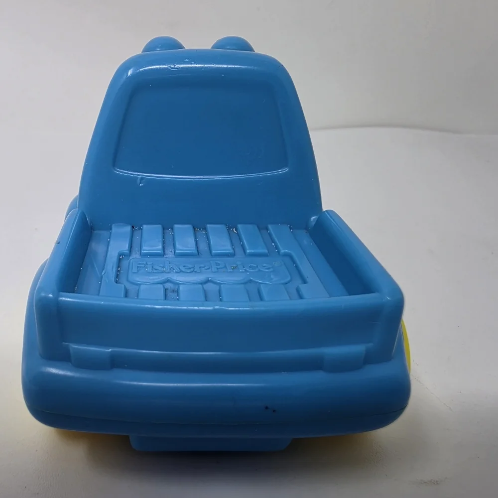 Fisher Price McDonald's Blue Truck Eyes Yellow Wheels Vintage Toy Truck